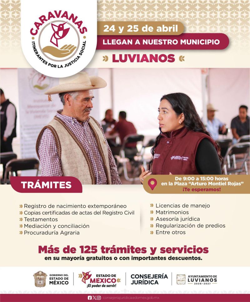 Caravanas Itinerantes por la Justicia Social llegan a Luvianos, este 24 y 25 de abril