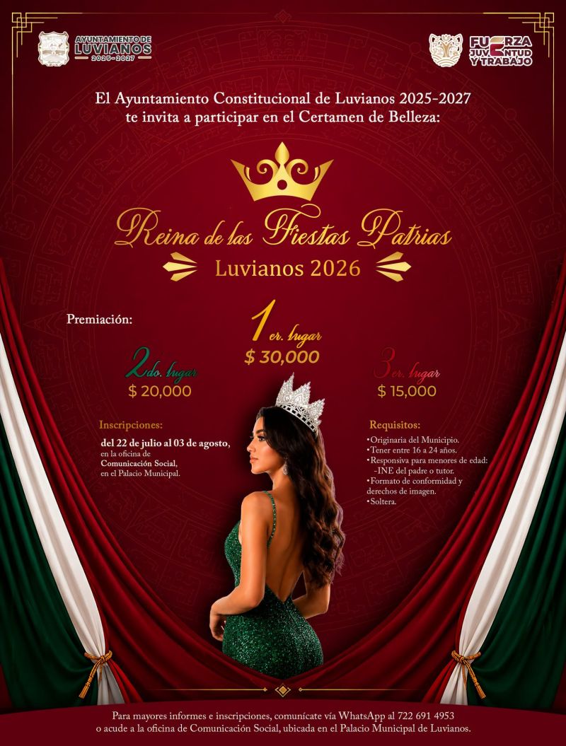 "Reina de las Fiestas Patrias Luvianos 2026